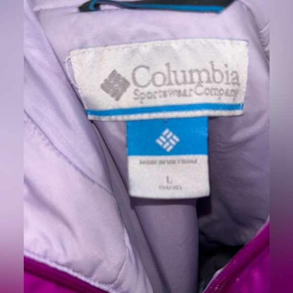 Columbia purple leopard coat girl size large (14-16) - Picture 3 of 3